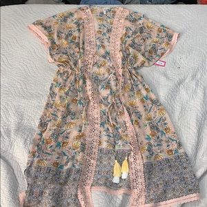 NWT Pink floral kimono